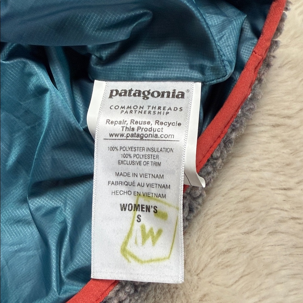 Patagonia Mixed Snap T Pullover Sweater Jacket Teal Grey Orange Quilted Small - Picture 8 of 12